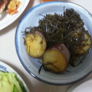 母の味☆さつまいもと切り昆布の煮物♪